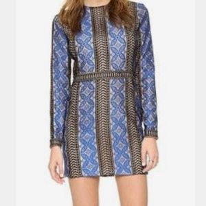 Long sleeved lace mini dress, size L